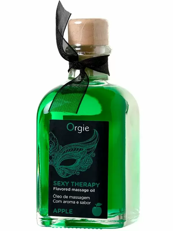 Комплект для сладких игр Orgie Lips массажное масло для поцелуев, перо, яблоко, 100 мл