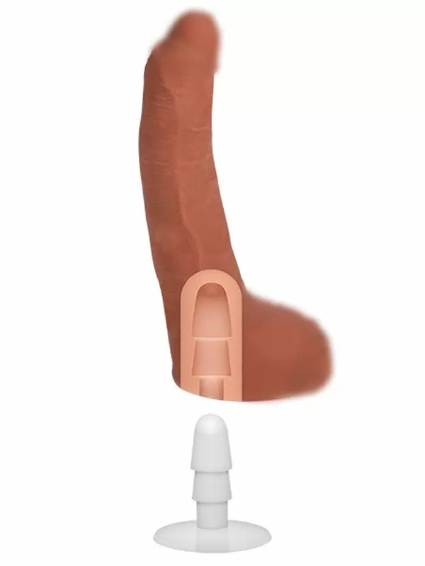 Реалистичный фаллоимитатор Doc Johnson Leo Vice, 19,1 см, с мошонкой, на съемной присоске, слепок порно-звезды