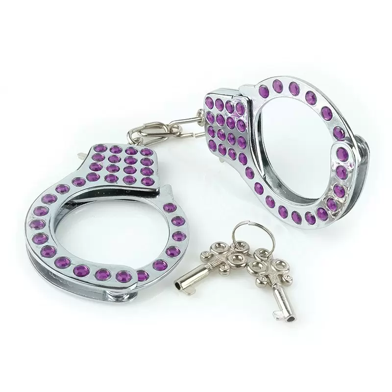 Наручники Fancy Cuffs металлические с фиолетовыми вставками