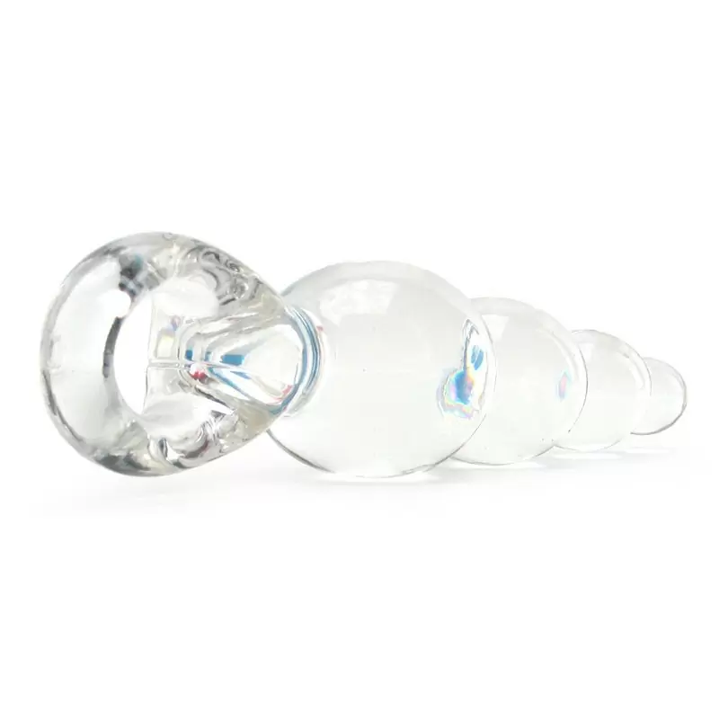 Анальная пробка с кольцом Jolie Ripples Mini – прозрачная