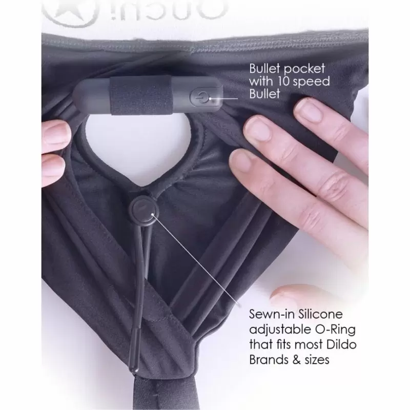 Трусики для страпона с вибропулей - XL/XXL