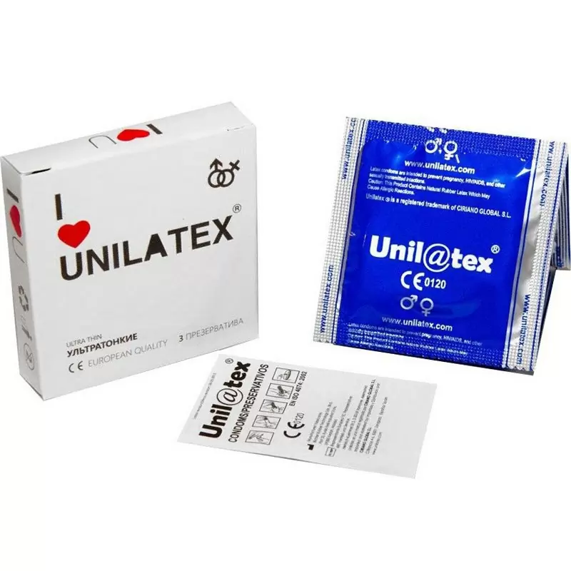Ультратонкие презервативы Unilatex Ultrathin - 3 шт