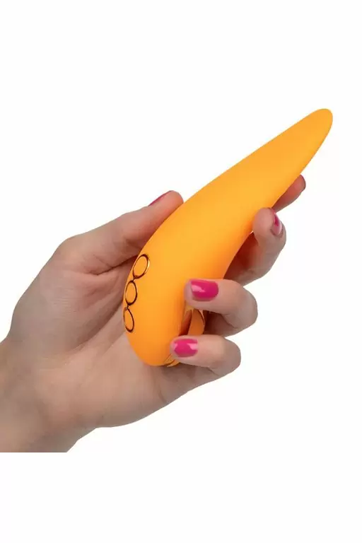 Мини-вибратор Hollywood Hottie с подвижным язычком - оранжевый