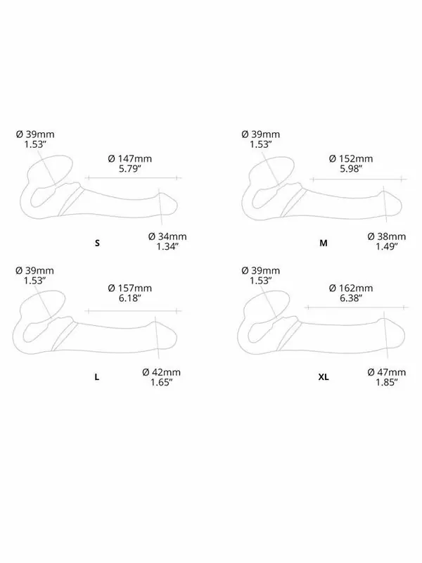 Анатомический страпон Strap-On-Me Multi Orgasm с 3 моторами, безремневой, размер L, фуксия
