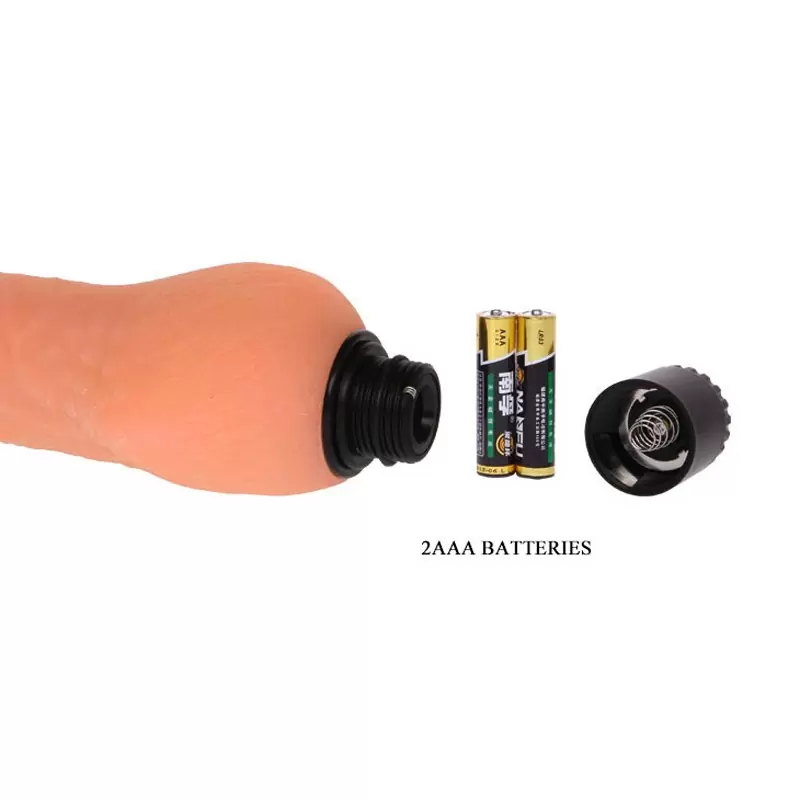 Водонепроницаемый вибратор-реалистик с нижним утолщением The Realistic Cock – телесный