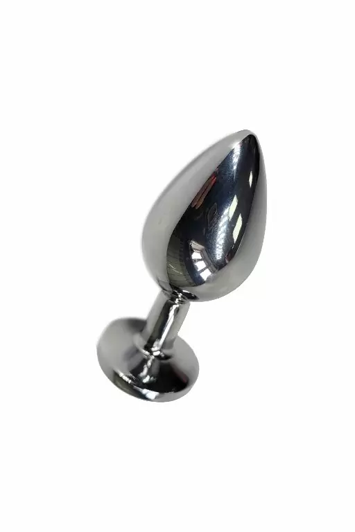 Анальная пробка Kanikule с радужным кристаллом — серебристая, M