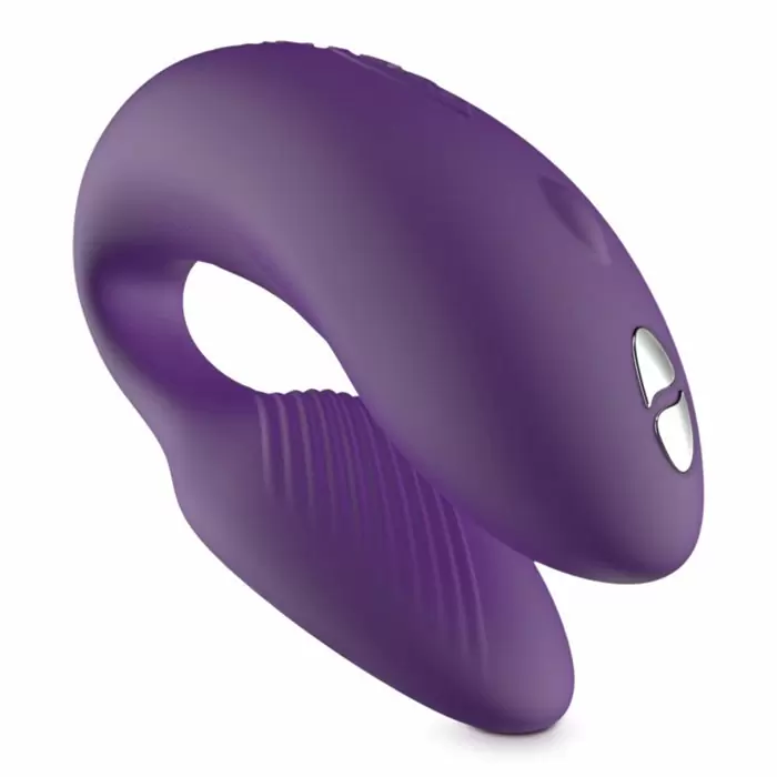 Сенсорный вибратор для пар We-Vibe Chorus Purple, с пультом Д/У, 7,8 см, силикон, фиолетовый
