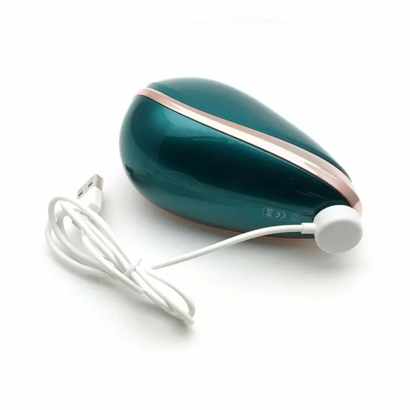 Зеленый стимулятор клитора K-King: 10.5 см, 3 режима всасывания, силикон