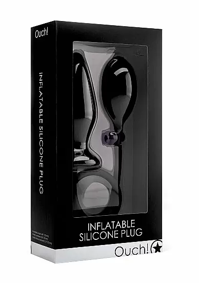 Анальная пробка из резины Inflatable Silicone Plug - Black