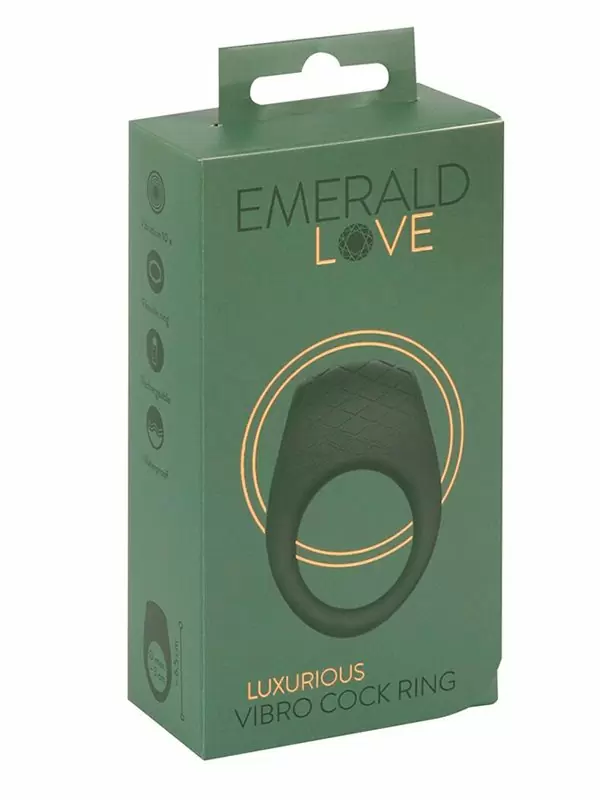 Эрекционное виброкольцо Emerald Love Luxurious, 10 режимов, диаметр 3 см, зеленый