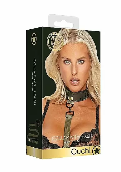 Ошейник с поводком Collar With Leash - Army Theme
