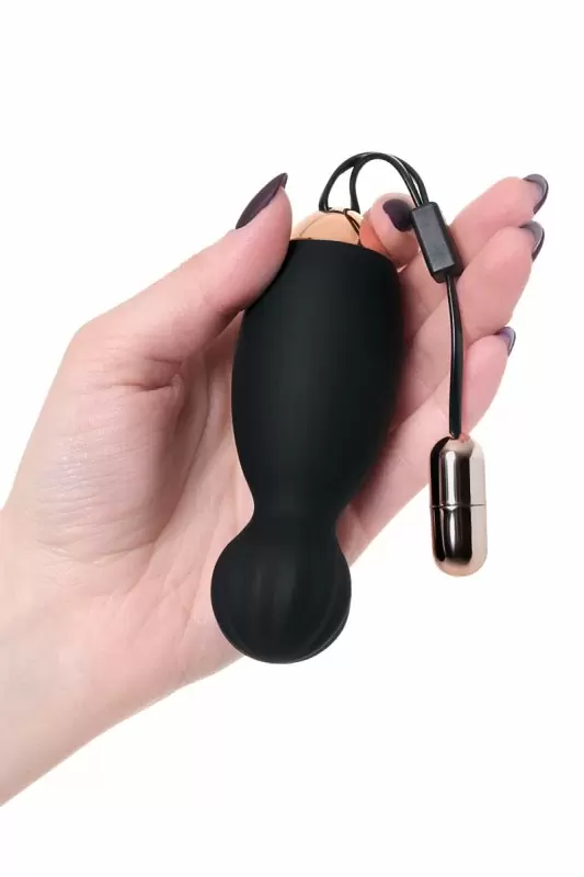 Черно-золотой тренажер Кегеля Waname D-Splash Eclipse. 11 см, силикон