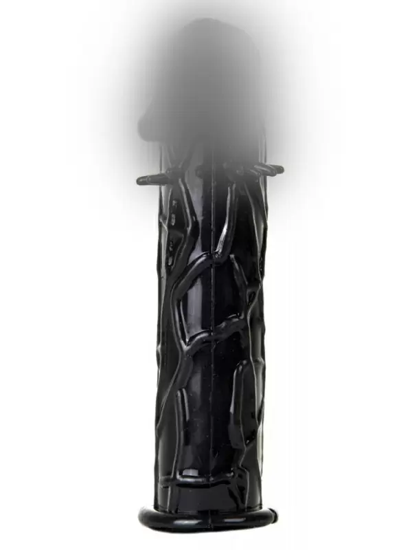 Реалистичная увеличивающая насадка Realistic - Penis Extension, 13 см, силикон, черный 