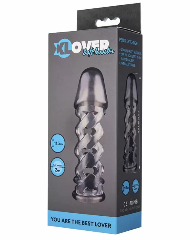 Увеличивающая насадка TOYFA XLover с подхватом мошонки — серая, 11,5 см