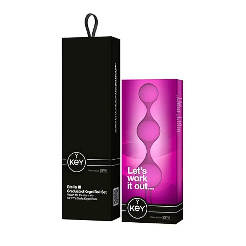 Набор из 3-х вагинальных шариков разного веса Stella III - Pink