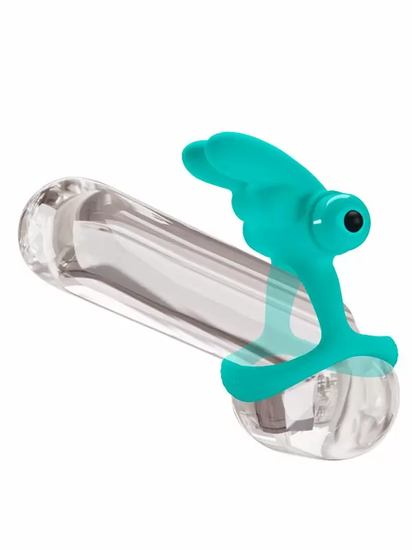 Эрекционное виброкольцо Baile Passionate Dante, 8,7 см, 10 режимов, силикон, бирюзовое