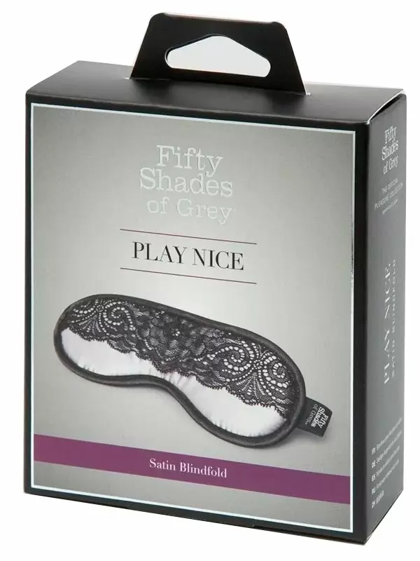 Маска на глаза Fifty Shades of Grey Play Nice, с кружевом, атласная, 18,5 см