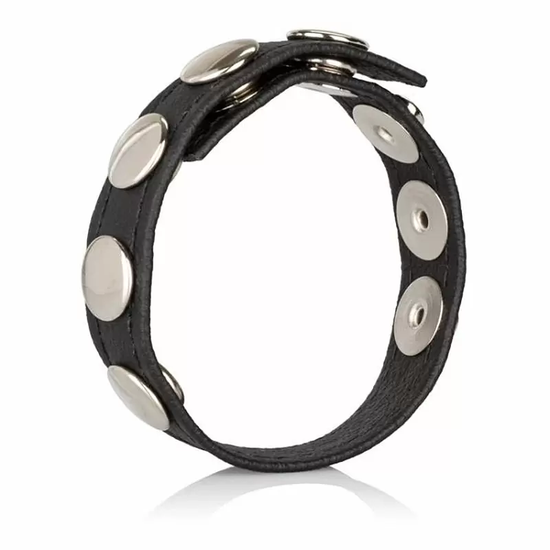 Кожаное кольцо на пенис Multi-Snap Ring – черный