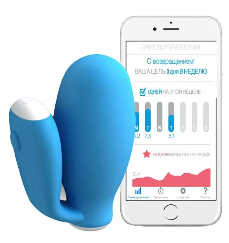 Интеллектуальный тренажер для интимных мышц с системой управления через смартфон Minna Life kGoal – голубой