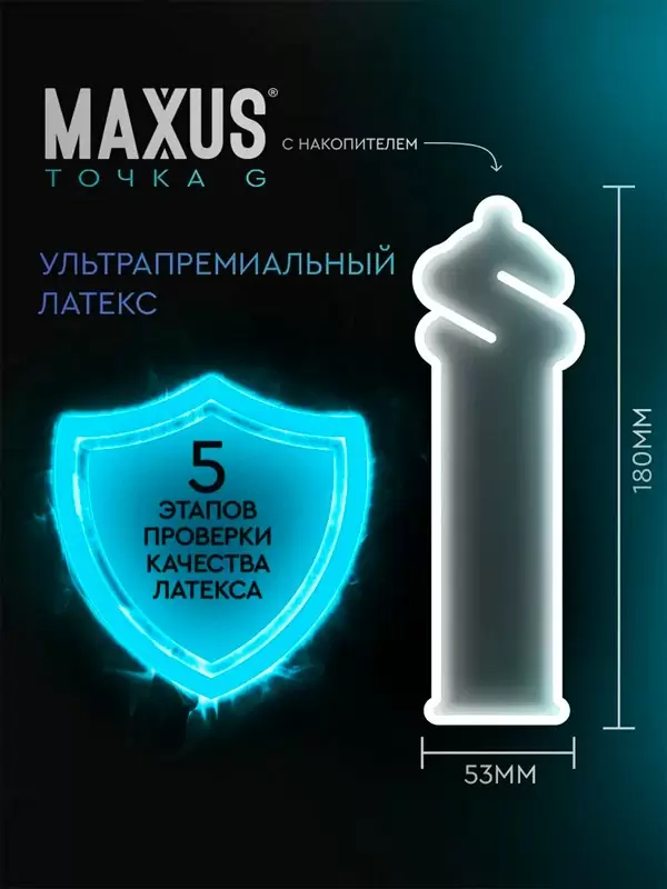 Гладкие презервативы MAXUS G Spot, двойная спираль, 18 см, 3 шт