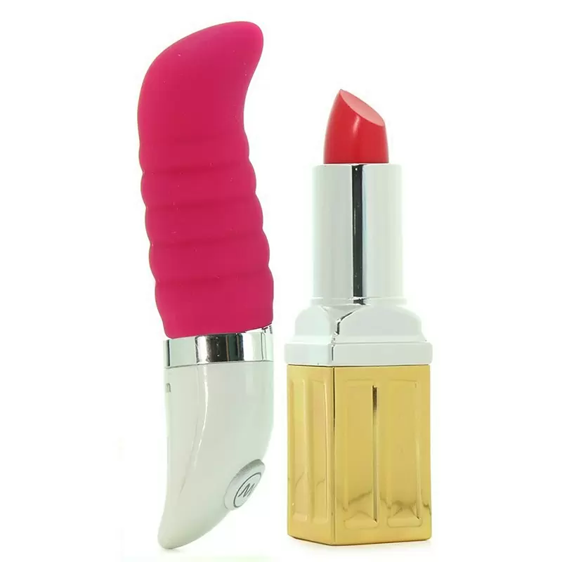 Многофункциональный мини вибромассажер Mi Amor ребристый – малиновый