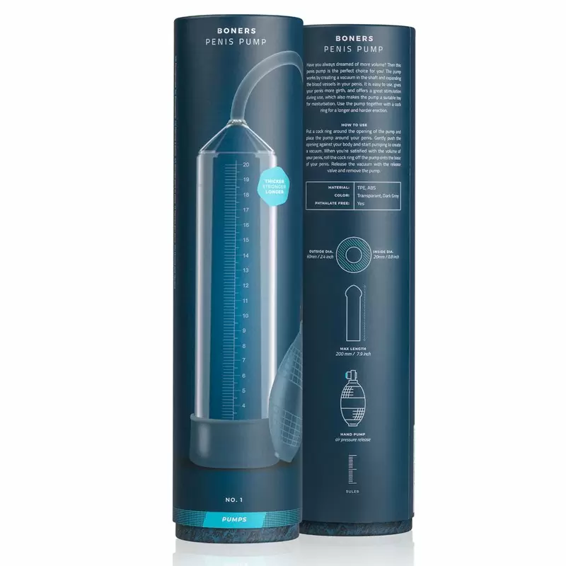Ручная вакуумная помпа для мужчин с насосом Boners 24 см