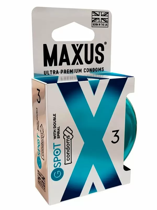 Гладкие презервативы MAXUS G Spot, двойная спираль, 18 см, 3 шт