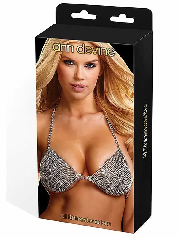 Бюстгальтер из кристаллов Ann Devine - All Rhinestone Bra – серебристый