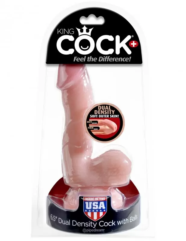 Фаллоимитатор-реалистик с мошонкой King Cock Plus 6.5