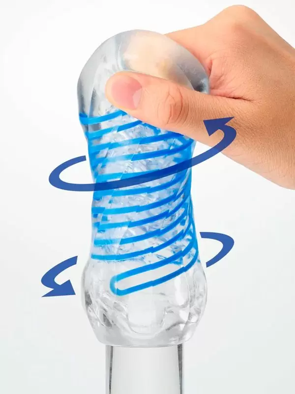 Нереалистичный мастурбатор Tenga Spinner DX 01 DROPS, 13 см, ТПЭ, синий