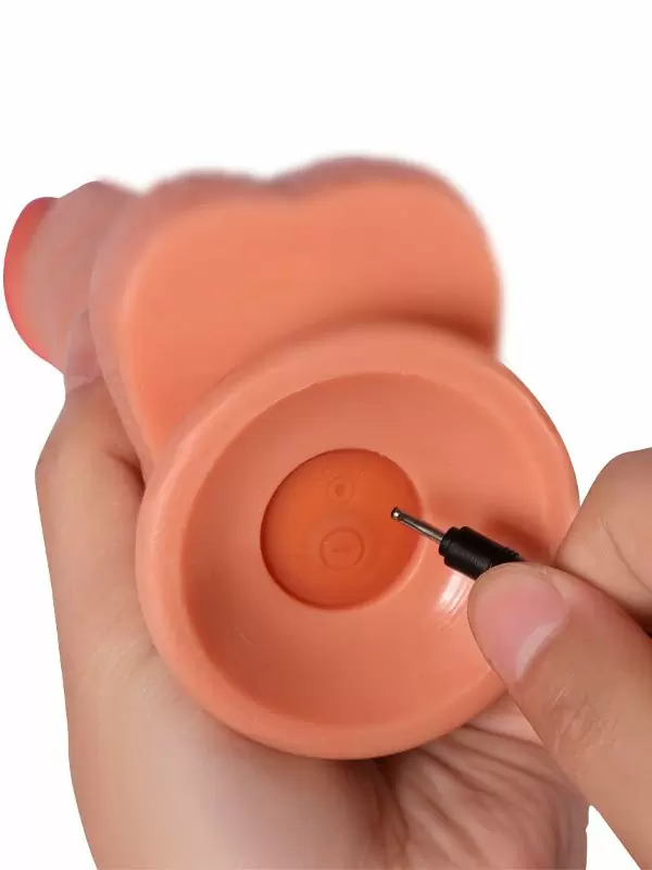 Реалистичный фаллоимитатор REAL, с пультом Д/У, 20 режимов, 21 см, ТПЕ