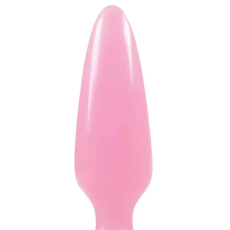 Маленькая анальная пробка Firefly Pleasure Plug - Small светящаяся в темноте – розовый