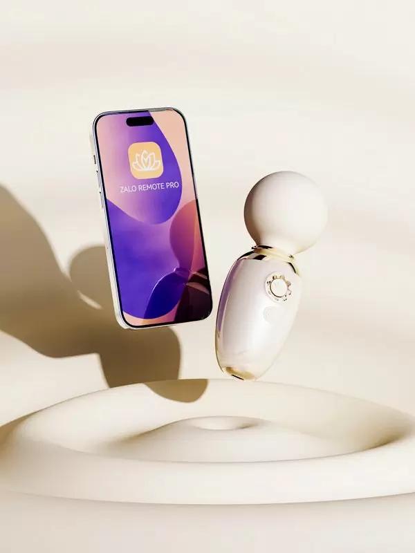 Компактный вибратор Zalo AVA, с функцией нагрева, 8,9 см, силикон, бежевый