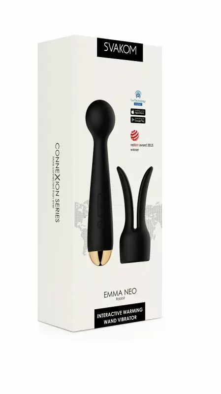 Многофункциональный Wand-вибратор Emma Neo. 5 режимов вибрации, 21 см, АБС/силикон, функция нагрева, синхронизация с моб.приложением