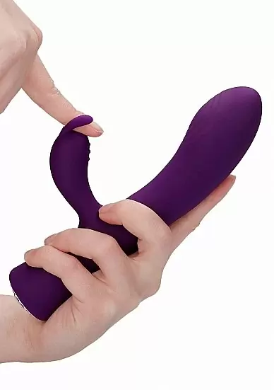 Вибратор-кролик Lux (фиолетовый): 20 см, 10 режимов вибрации, 8500 оборотов/мин, АБС/силикон