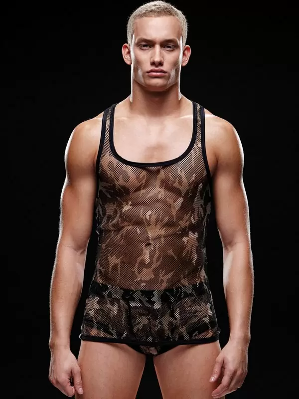 Мужская майка-борцовка милитари - L/XL