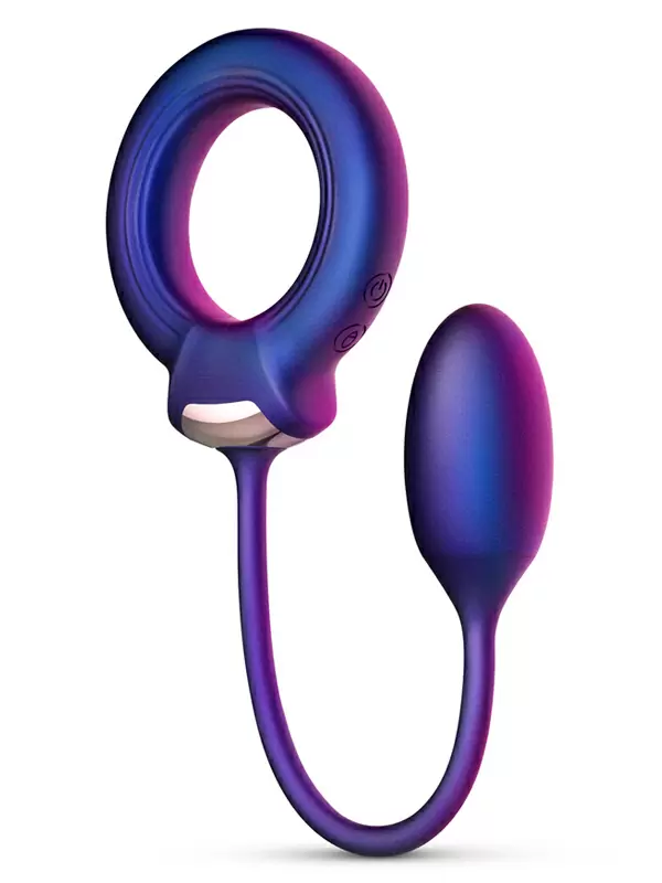 Эрекционное виброкольцо One-DC Eclipse, с анальным шариком, 12,8 см, 10 режимов, силикон, фиолетовый