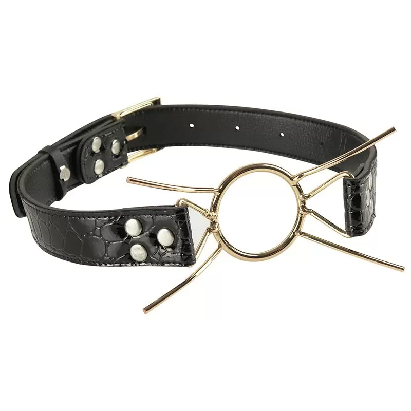 Кляп-рамка Deluxe Spider Gag – черный с золотом	