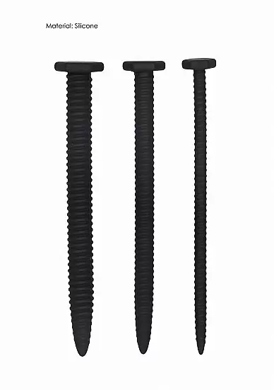 Набор из трех стимуляторов уретры (струн) Silicone Screw Plug Set