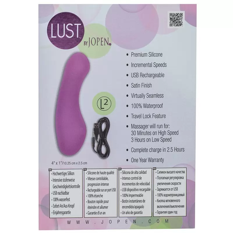 Перезаряжаемый мини-вибромассажер Lust by Jopen L2 – фиолетовый