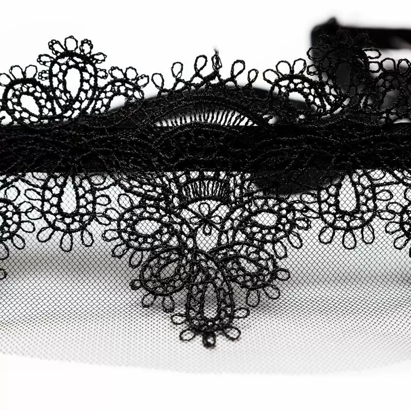 Кружевная маска-диадема ручной работы Dolce Piccante Delicati pizzi - черный