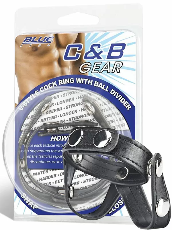 Кольцо на пенис V-style Cock Ring с разделителем мошонки – черный