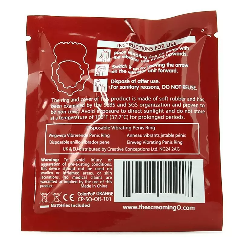 Яркое кольцо на пенис ColorPop Quickie Screaming O с вибрацией – розовый