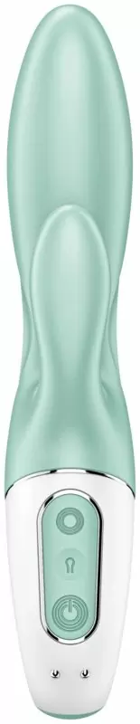 Надувающийся вибратор-кролик Satisfyer Air Pump Bunny 5, управление через приложение, 20,4 см, мятный