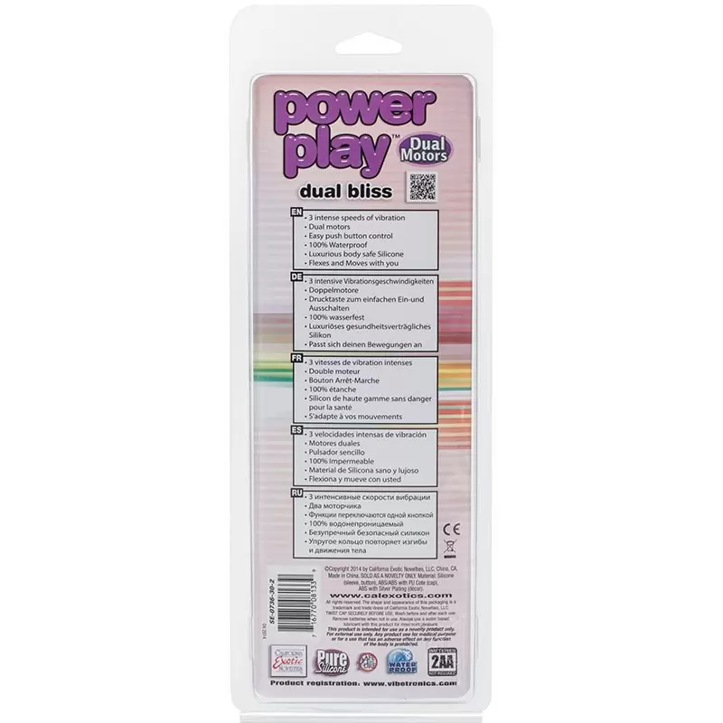 Вибромассажер Power Play Dual Bliss со стимуляцией клитора – фиолетовый