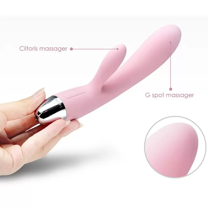 Двойной вибромассажер Alice с интеллектуальным режимом – нежно розовый	