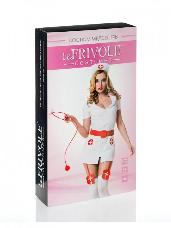 Эротический игровой костюм Le Frivole Похотливая Медсестра – белый, M/L