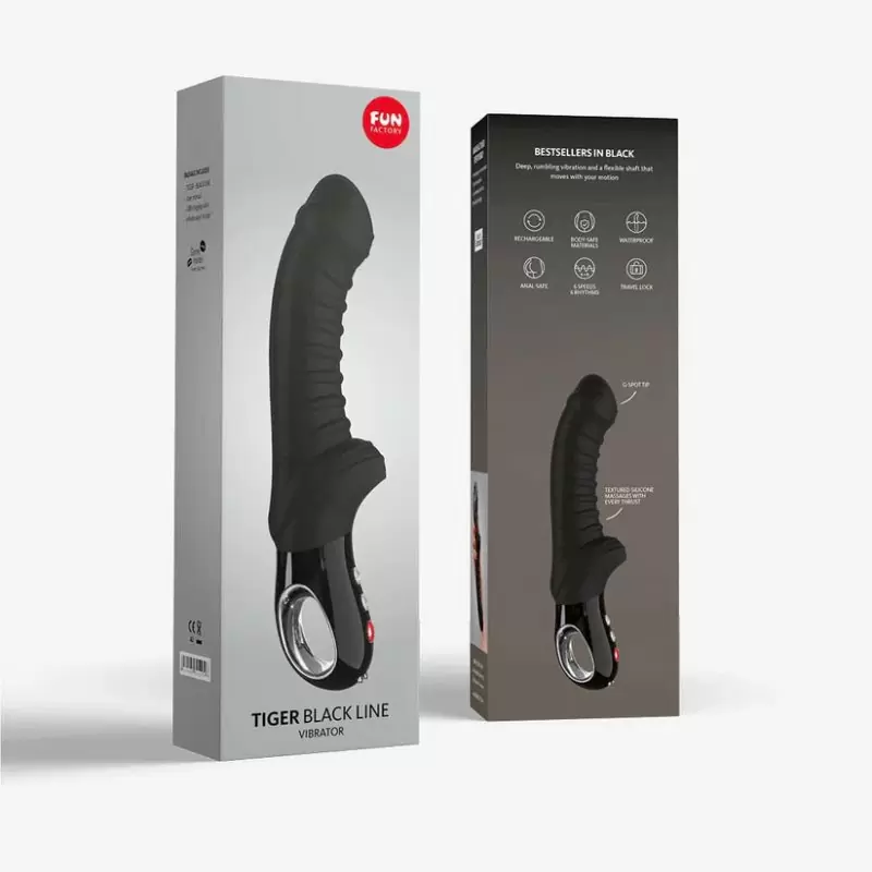 Рельефный вибратор Fun Factory Tiger Black Line для стимуляции точки G, 12 режимов, с функцией блокировки