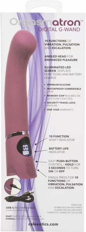 Изогнутый вибратор ORGASMATRON DIGTL G-WND, 19,75 см, силикон, фиолетовый