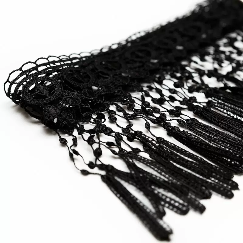 Черное кружевное колье на тело ручной работы Dolce Piccante Сarnevale - M